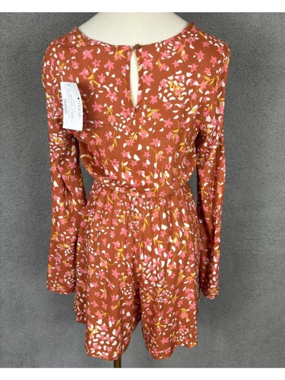 Roxy Women's Spirit Awakes Floral Print Long Sleeve Romper XS Multicolor NWOTs - Picture 4 of 8